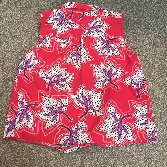 Joie Floral Front Tie Sleeveless Blouse - Picture 2 of 6